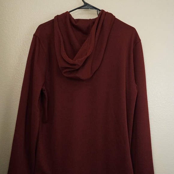 Banana Republic Maroon Hoodie Mens M Half Zip NWOT - Picture 8 of 8